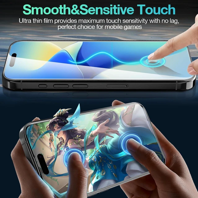 Alt view image 6 of 7 - 3 Pack Flexible Film Screen Protector for iPhone 16 Pro Max Non-breakable Soft TPU Hydrogel Film for iPhone 16 Pro Max Screen Protector Film (NOT Glass)