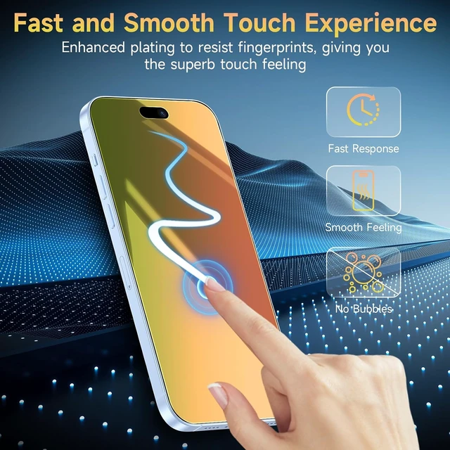 Alt view image 6 of 7 - 2 Pack Privacy Screen Protector Compatible for iPhone 18 Pro