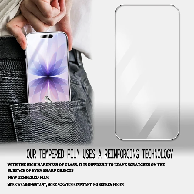 Alt view image 4 of 7 - Screen Protector For iPhone17 Tempered Glass 2-Pack With Easy Alignment Tool