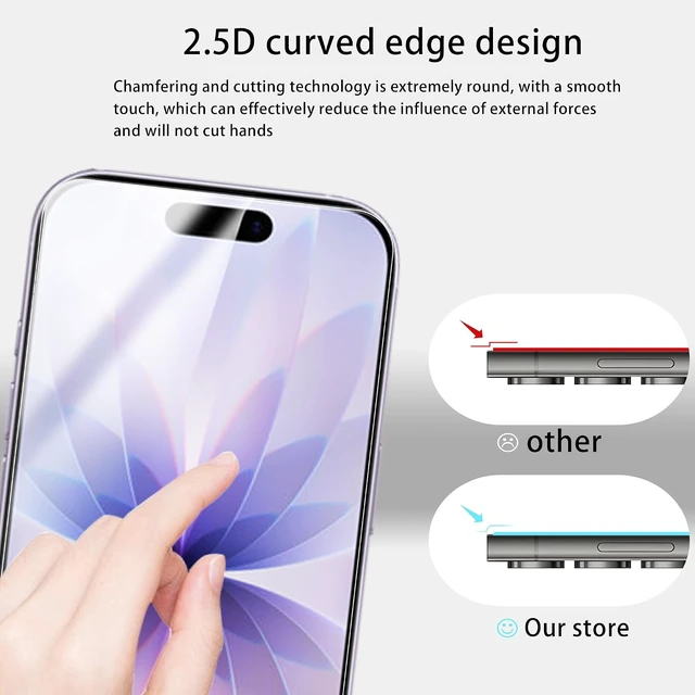 Alt view image 3 of 7 - Screen Protector For iPhone17 Tempered Glass 2-Pack With Easy Alignment Tool