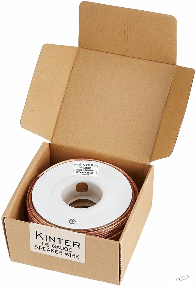 Alt view image 4 of 7 - Cable 100ft 16-Gauge Audio Stereo Speaker Wire Cable 100 Feet 30.48 Meters 2 Conductor Polarity Marked Flexible Clear PVC CCA Home Theater HiFi Surround or Auto Amps