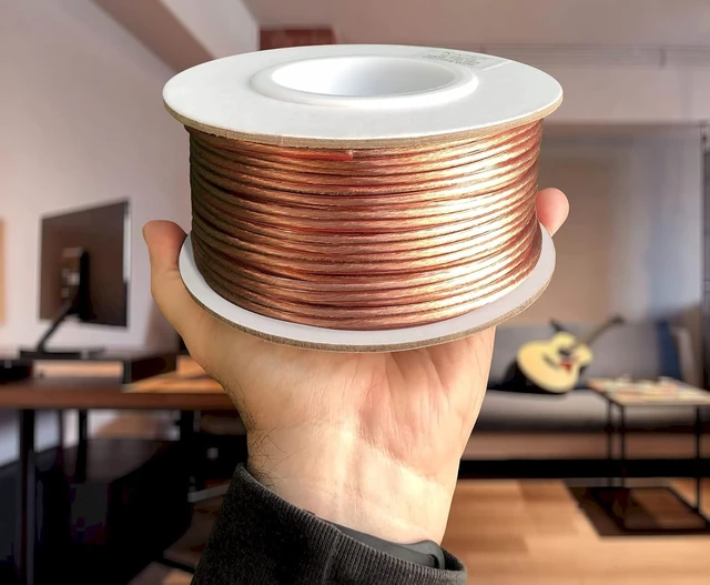 Alt view image 5 of 7 - Cable 100ft 16-Gauge Audio Stereo Speaker Wire Cable 100 Feet 30.48 Meters 2 Conductor Polarity Marked Flexible Clear PVC CCA Home Theater HiFi Surround or Auto Amps