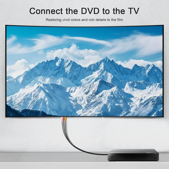 Alt view image 3 of 7 - 3 RCA Cable Audio Video Composite Male to Male DVD Cable (6 Feet) for Television