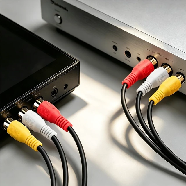 Alt view image 4 of 7 - 3 RCA Cable Audio Video Composite Male to Male DVD Cable (6 Feet) for Television