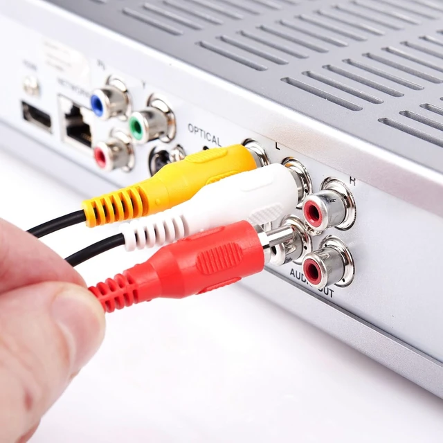 Alt view image 7 of 7 - 3 RCA Cable Audio Video Composite Male to Male DVD Cable (6 Feet) for Television