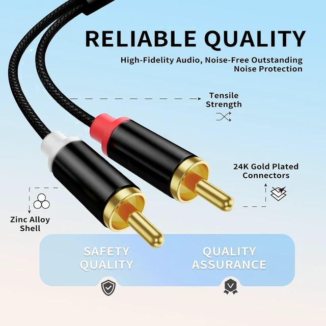Alt view image 7 of 7 - Lightning to RCA Cable Audio Auxiliary Adapter RCA to 3.5mm Cable USB C to 2 RCA Audio Cable (3-in-1 Audio Cable) for Power Amplifier Car Home Theater Speakers etc. (Lightning Compatible)