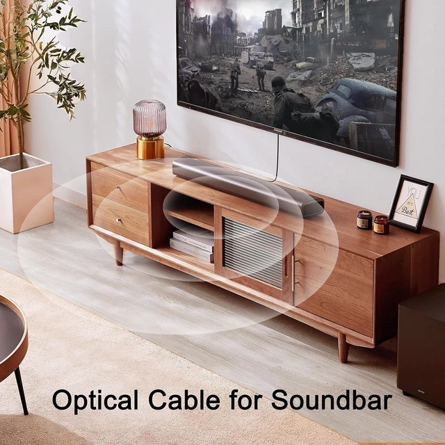 Alt view image 3 of 7 - Digital Optical Audio Cable 3 feet SPDIF Toslink for TV to Soundbar