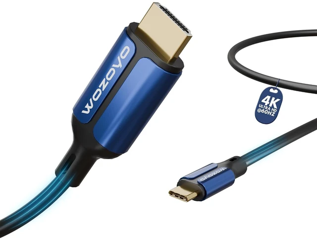 Main image of Type-C to HDMI 2.0 Cable 4K@60Hz Ultra HD 3.3 Feet 18Gbps High-Speed Transfer Pure Copper & 24K Gold-Plated Male to Male Connectors Compatible with TV Laptop Type-C Smartphone Projector