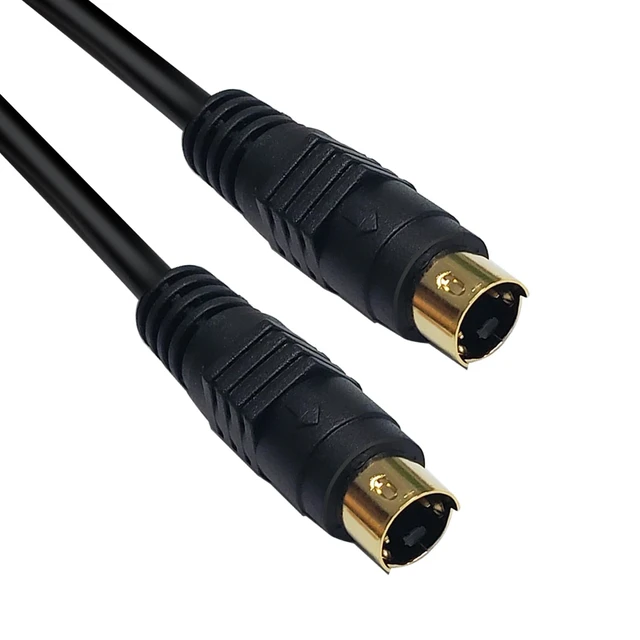 Alt view image 2 of 6 - S Video Cable S-Video Cable 4 Pin Connector Male to Male Gold Plated Compatible with DVD Player Home Theater DSS Receivers VCRs DVRs/PVRs - 3.28FT