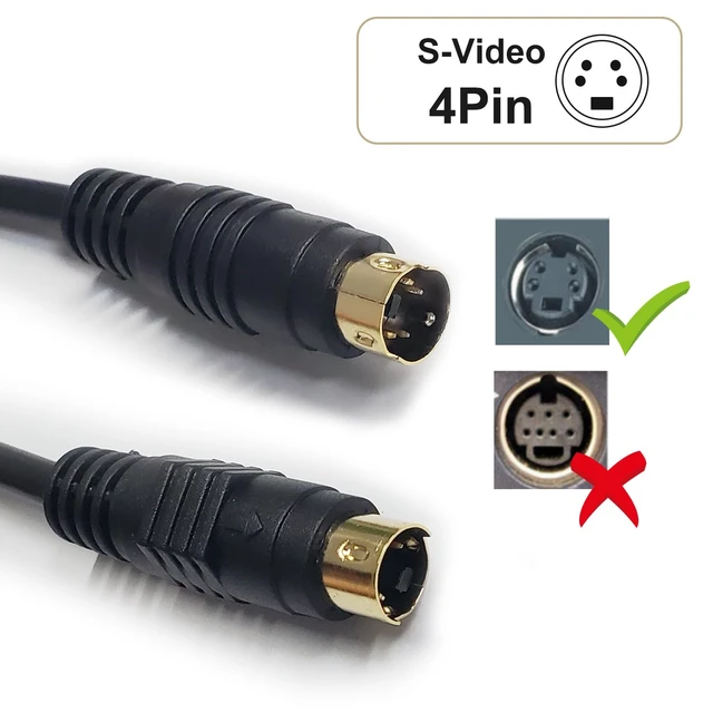 Alt view image 6 of 6 - S Video Cable S-Video Cable 4 Pin Connector Male to Male Gold Plated Compatible with DVD Player Home Theater DSS Receivers VCRs DVRs/PVRs - 3.28FT