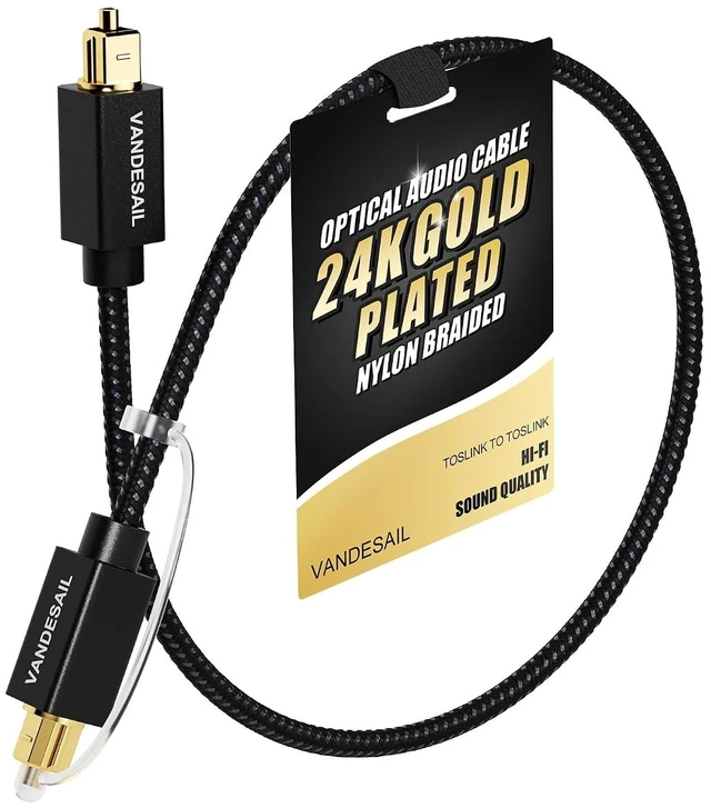 Main image of Short Optical Audio Cable 1 FT/0.3M Nylon Braided