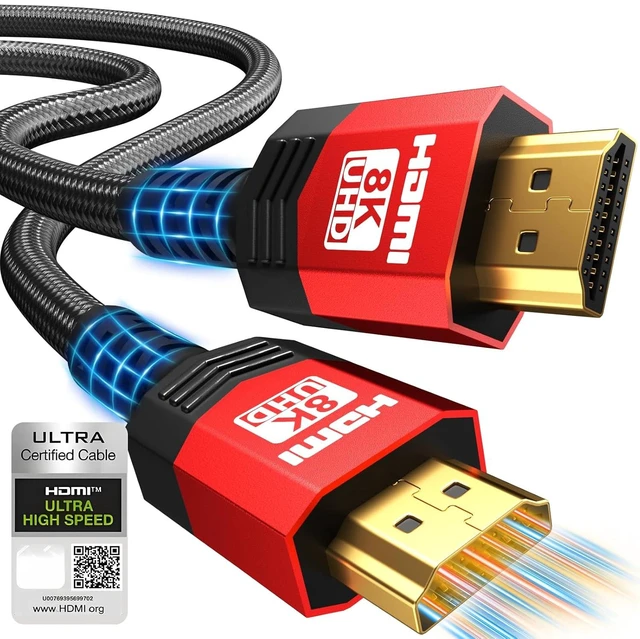 Main image of 8K Certified HDMI 2.1 Cable 6 FT 48Gbps Ultra High Speed Braided Gaming Cord Support 10K 8K@60Hz 4K@120Hz/144Hz DTS:X HDCP 2.2&2.3 eARC HDR10 VRR Compatible for RTX 5090// X/S/TV