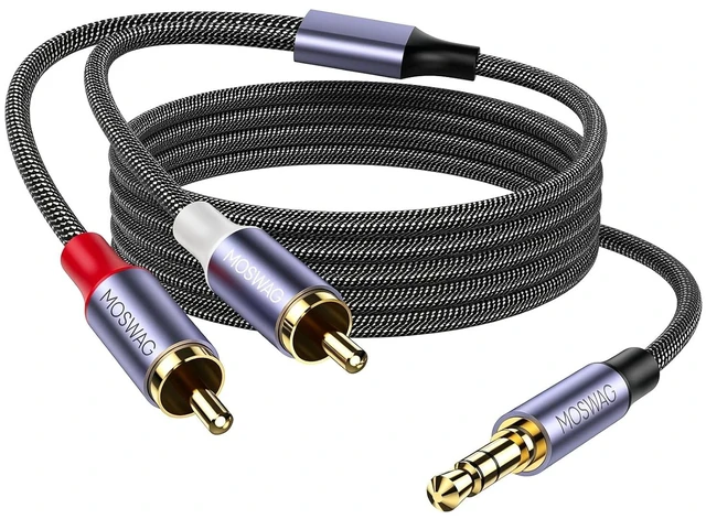 Main image of 3.5mm to RCA Cable Headphone to RCA Cable AUX to RCA Audio Cable 3FT