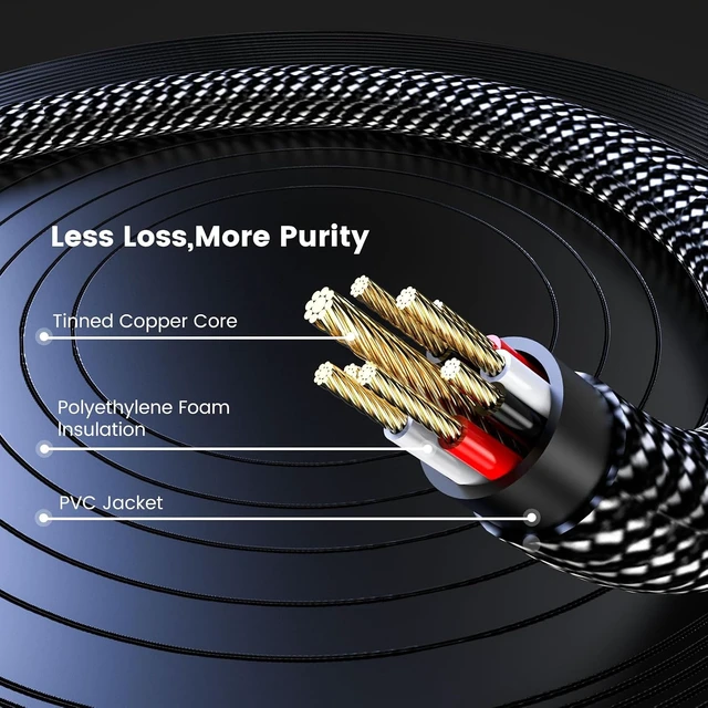 Alt view image 6 of 6 - 3.5mm to RCA Cable Headphone to RCA Cable AUX to RCA Audio Cable 3FT