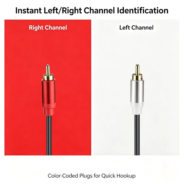 Alt view image 3 of 7 - 2Pack 2RCA to 2RCA Cable Male to Male for Subwoofer Speaker