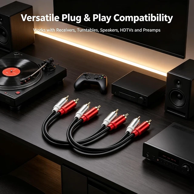 Alt view image 4 of 7 - 2Pack 2RCA to 2RCA Cable Male to Male for Subwoofer Speaker