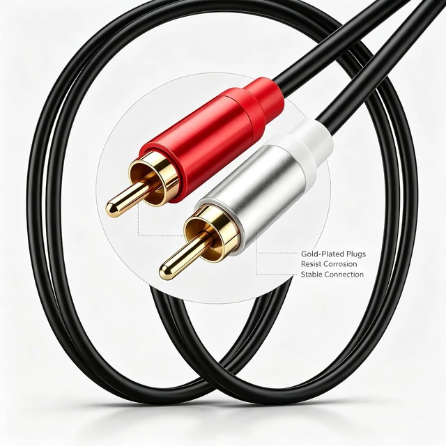 Alt view image 7 of 7 - 2Pack 2RCA to 2RCA Cable Male to Male for Subwoofer Speaker