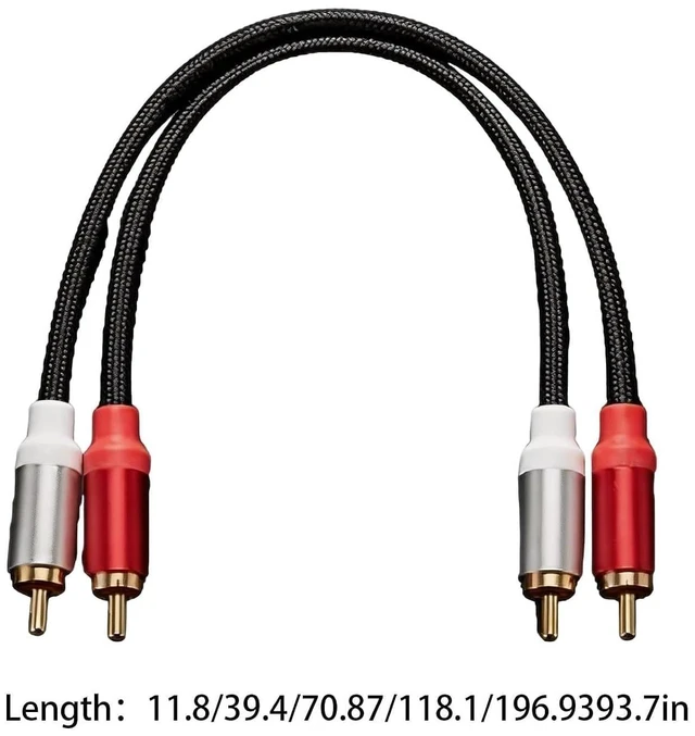 Alt view image 7 of 7 - 2 Pcs Short 2RCA to 2RCA Audio Cables 1FT Home Cinema Rca Video Cables