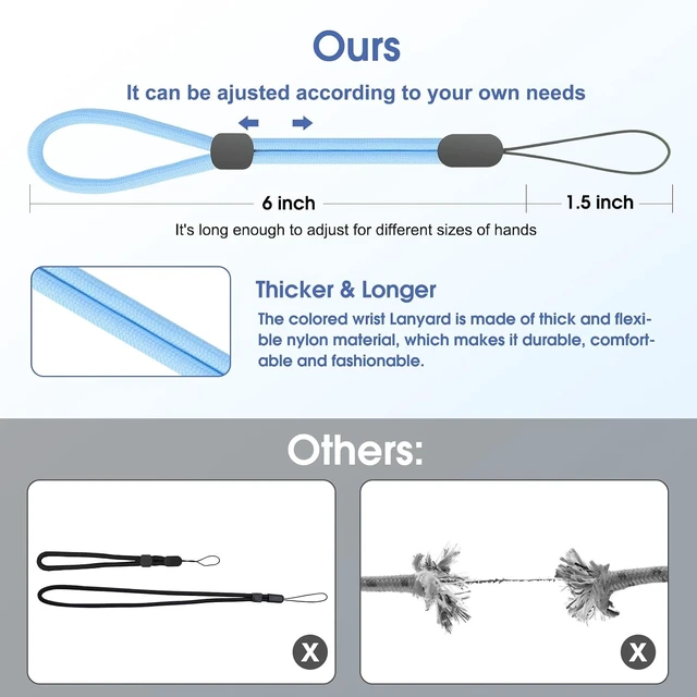 Alt view image 7 of 7 - Hand Wrist Strap Lanyard Adjustable Nylon Colorful for Mobile Phone Camara USB Flash Drive ID Name Tag Badge