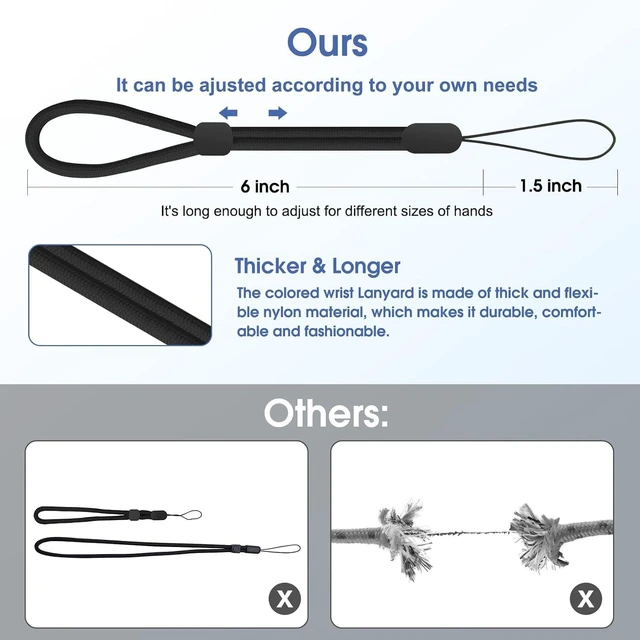 Alt view image 7 of 7 - Hand Wrist Strap Lanyard Adjustable Nylon Colorful for Mobile Phone Camara USB Flash Drive ID Name Tag Badge