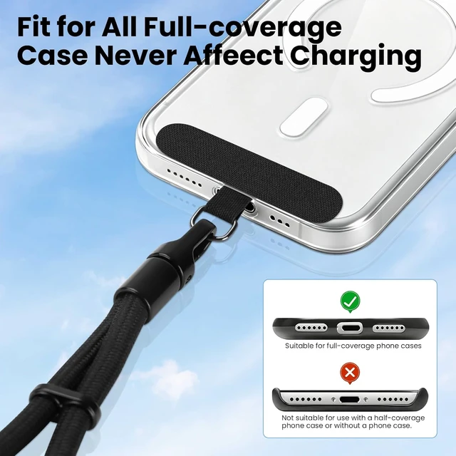 Alt view image 5 of 7 - Phone Lanyard Anti Theft Phone Wrist Strap with 2 Tether Tabs