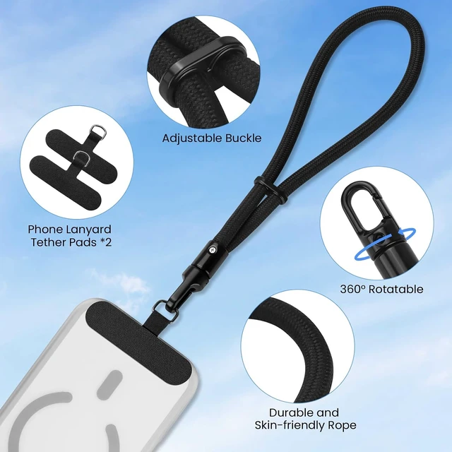 Alt view image 6 of 7 - Phone Lanyard Anti Theft Phone Wrist Strap with 2 Tether Tabs