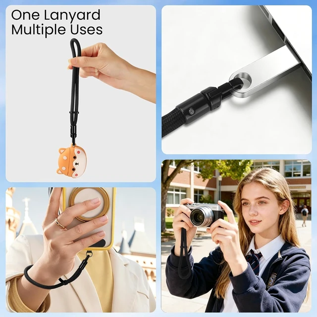 Alt view image 7 of 7 - Phone Lanyard Anti Theft Phone Wrist Strap with 2 Tether Tabs