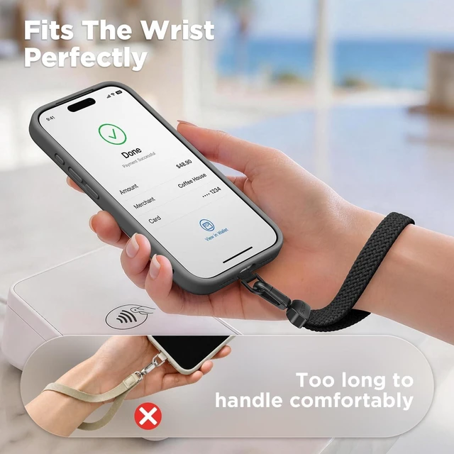 Alt view image 5 of 7 - Elastic Phone Wrist Strap Phone Lanyard Key Chain Lanyards