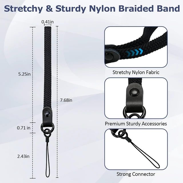 Alt view image 4 of 7 - Elastic Nylon Wrist Lanyard for AirPods Case Anti-Lost Strap for AirPods 1/2/3/Pro/Pro 2 Charging Case Multi-Functional Wrist Strap for Phones Keys Cameras Small Gadgets Black