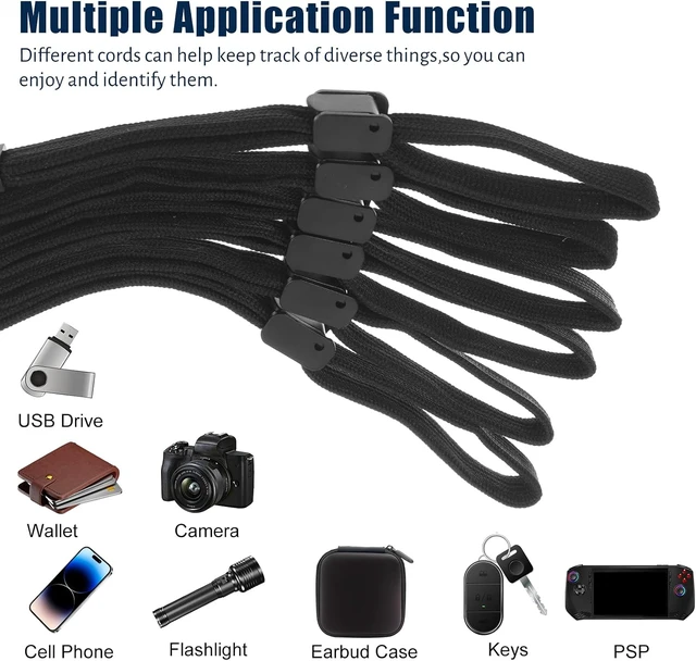 Alt view image 4 of 7 - Wrist Strap for Camera 6 PCS Adjustable Hand Wrist Strap Lanyard Universal Phone Hand Straps Wristlet Wristband with Slider Lock for Camera Mobile Phone Black