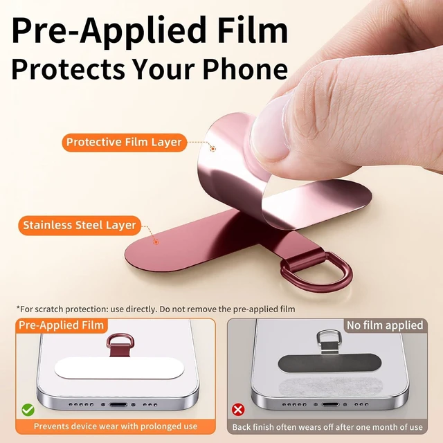 Alt view image 5 of 7 - Lanyard for Phone Self-Locking Phone Wrist Strap with 0.4mm Ultra-Thin Clip & 360° Hook Anti-Drop and Anti-Theft Cell Phone Strap Fit iPhone(Burgundy)