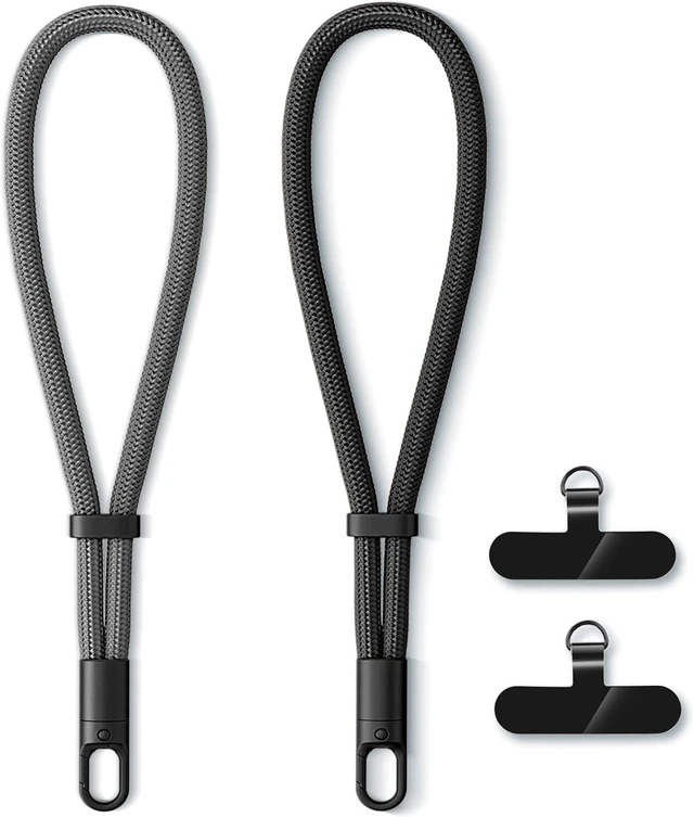 Main image of 2 Pack Phone Wrist Strap Wrist lanyard for iPhone Case Camera Anti Theft Phone Strap Lanyard with 360° Rotating Hook Charm Chain Camera Wristlet for Travel