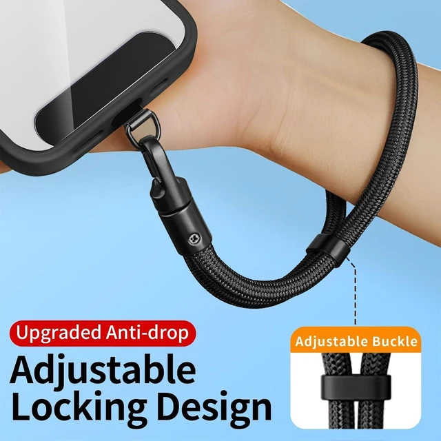 Alt view image 3 of 7 - Phone Lanyard 2 Pack - Anti-Theft Adjustable Cell Phone Crossbody Neck & Wrist Strap with 2 Metal Tabs Secure Fit for Most Phone Cases Fits iPhone Google
