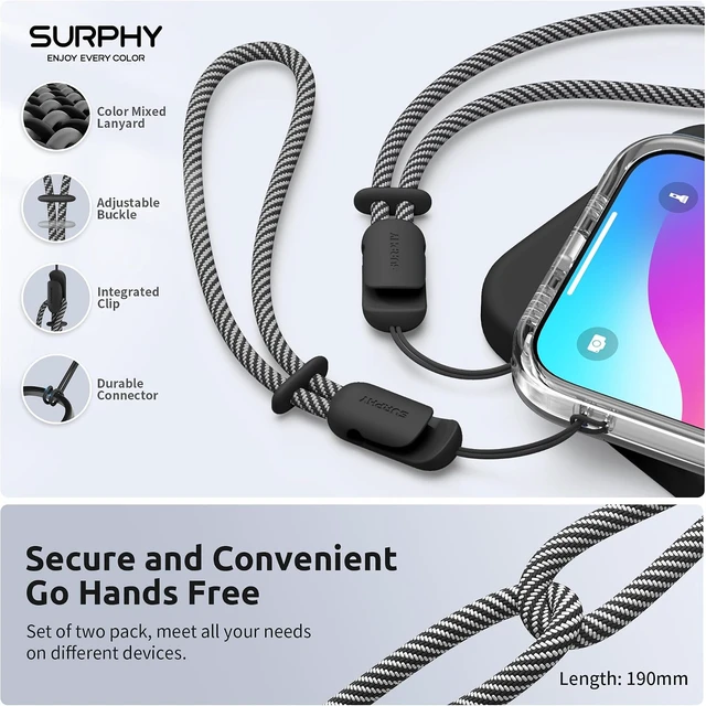 Alt view image 4 of 7 - 2 Pack Phone Lanyard Phone Wrist Strap for Case Camera Wrist Strap