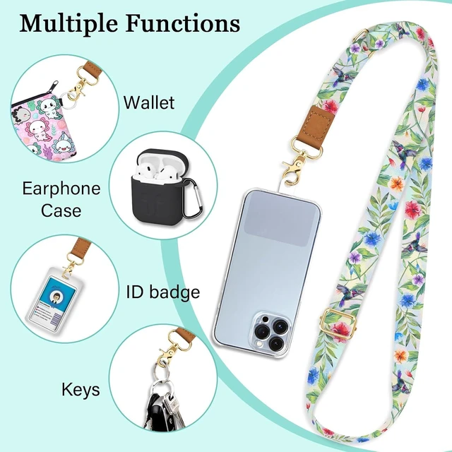 Alt view image 3 of 6 - Cell Phone Lanyard Crossbody Wrist Strap Adjustable for Women Bird