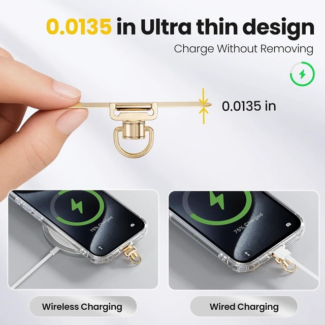 Alt view image 5 of 7 - 360° Rotatable Stainless Steel Phone Tether Tab - 3 Pack