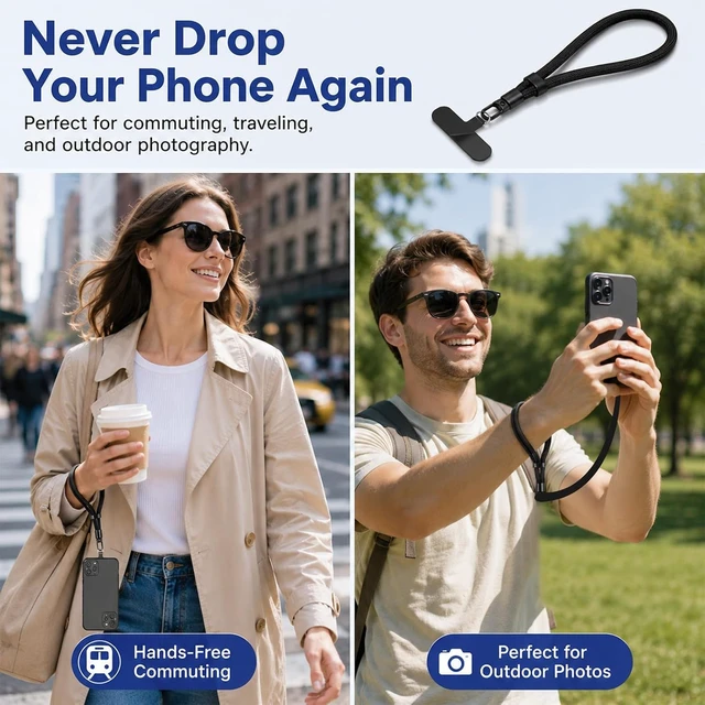 Alt view image 6 of 7 - Anti Theft Phone Wrist Strap Adjustable Cell Phone Lanyard with Tether Tabs