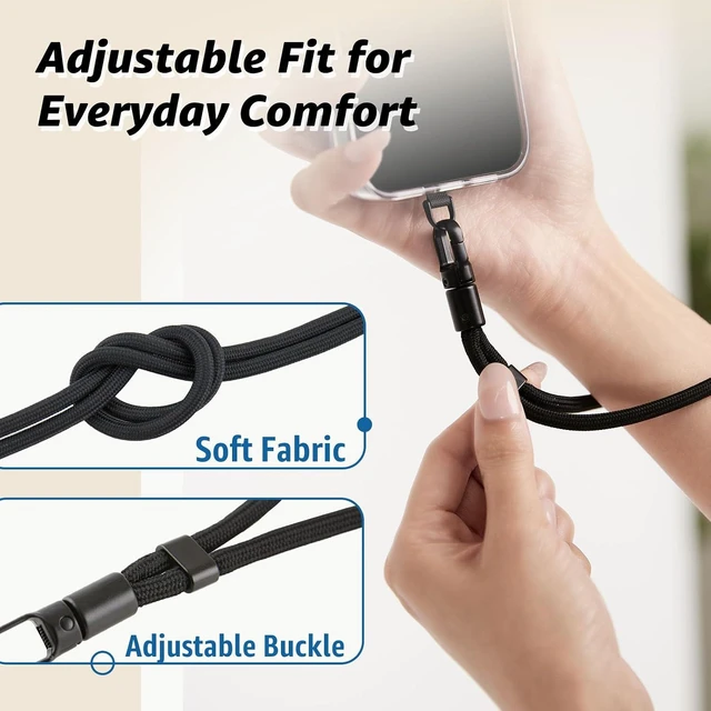 Alt view image 3 of 6 - Phone Lanyard Wrist Phone Wrist Strap for Case with 2 Tether Tabs