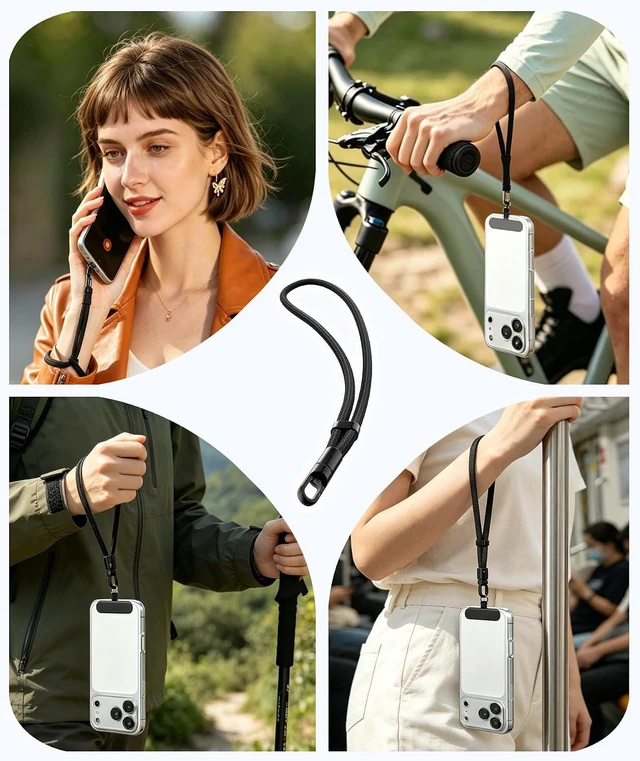 Alt view image 6 of 7 - Anti-Theft Phone Lanyard Tether with Retractable Line & Adjustable Smartphones Hand Wrist Strap Lanyard With 3 Tether Tabs Anti-Loss for iPhone Keys Gadgets