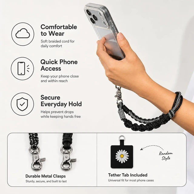 Alt view image 7 of 7 - Anti Theft Phone Wrist Strap Camera Hand Cell Phone Lanyard for Women Men