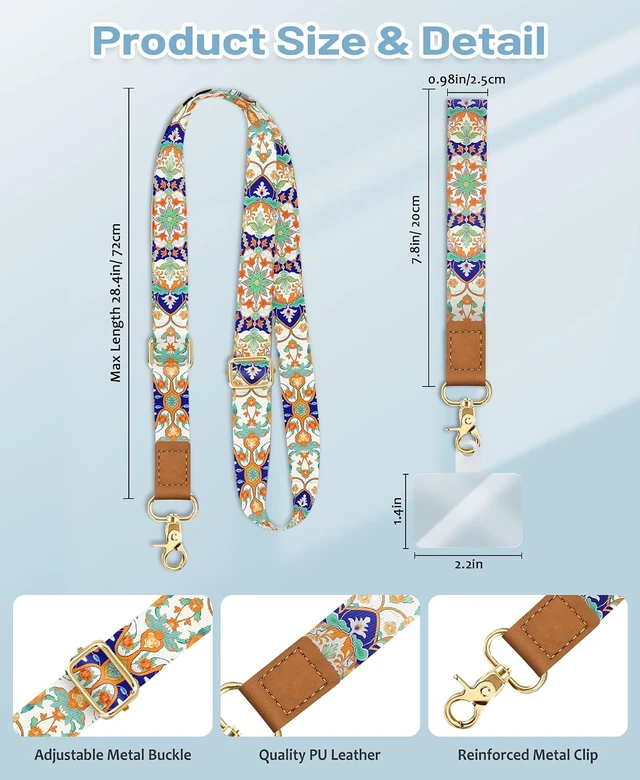 Alt view image 6 of 7 - Phone Lanyard Crossbody Strap Wrist Neck Adjustable Women Boho