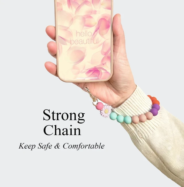 Alt view image 2 of 7 - Phone Wrist Strap Cute Silicone Bead Phone Chain Lanyard with Tether Tab Wristlet Strap for iPhone Charm Women Gifts