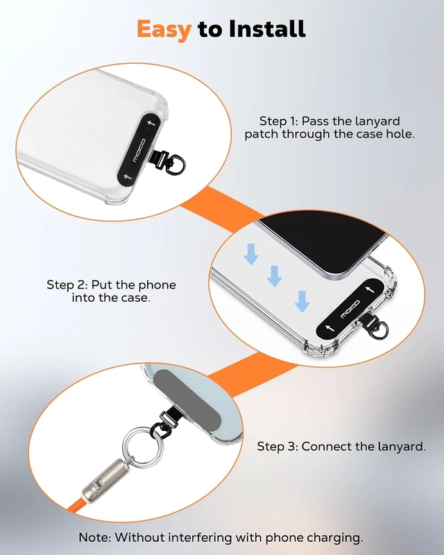 Alt view image 7 of 7 - 2-in-1 Phone Wrist Lanyard USB C Cable PD240W USB-C to USB-C Type-C Fast Charging Cable
