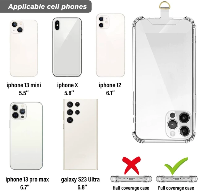 Alt view image 5 of 7 - 12-Piece Universal Phone Lanyard Patch - No Adhesive Cell Phone Strap Replacement Part