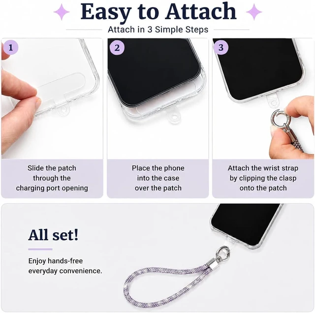 Alt view image 3 of 6 - Phone Wrist Strap with glittering Rhinestone Phone Charm for Women
