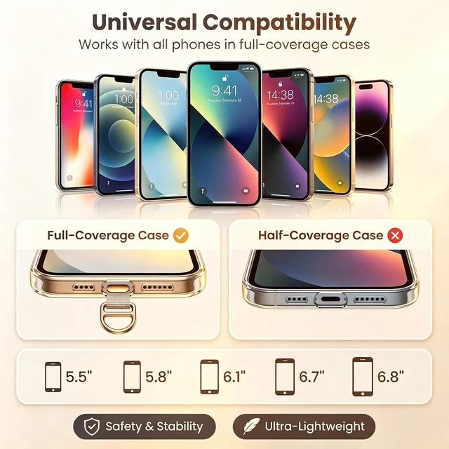 Alt view image 4 of 7 - 4Pcs 360° Rotating Stainless Steel Ultra-Thin Phone Tether Tab Ultra-Thin Metal Patch Fits Wristbands Lanyards & Crossbody Straps 4 Colors Compatible with Most Smartphone Cases