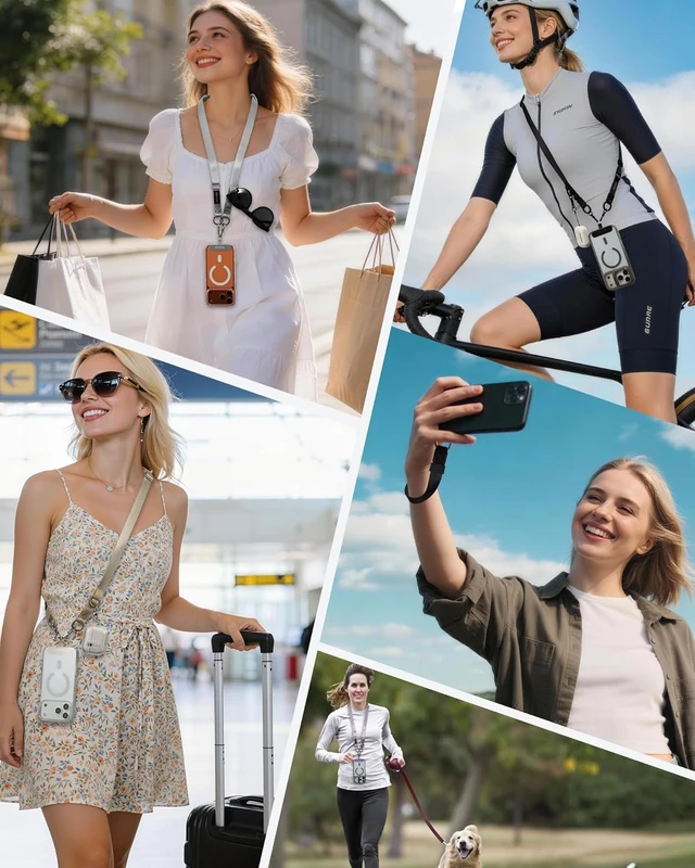 Alt view image 6 of 7 - Cell Phone Lanyard for iPhone: Adjustable Phone Strap Crossbody Neck and Wrist Strap Anti-Theft Lanyard Travel Essential Compatible for iPhone Android Smartphones