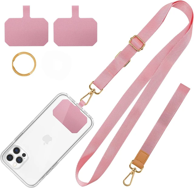 Main image of Phone Lanyard Adjustable Crossbody Neck & Wrist Strap Pink