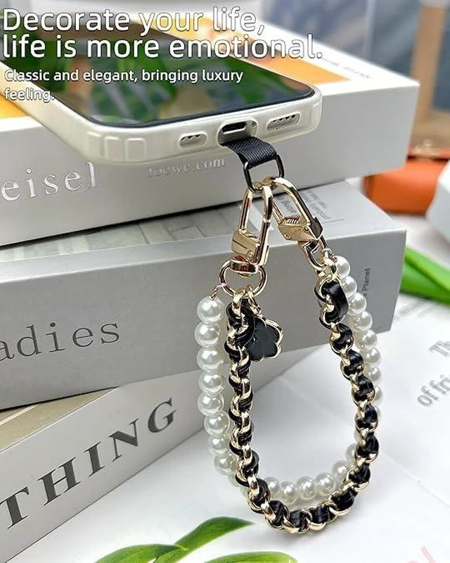 Alt view image 3 of 6 - Crossbody Anti-Theft Phone lanyards Pearl Phone Straps