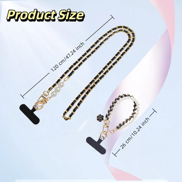 Alt view image 2 of 6 - Crossbody Anti-Theft Phone lanyards Pearl Phone Straps